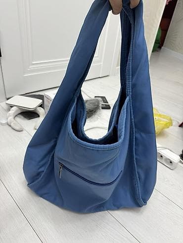 real techniques: Сумки (2 шт.) 350с синяя, Шопер 200с 1) Холщовая сумка через плечо — 7