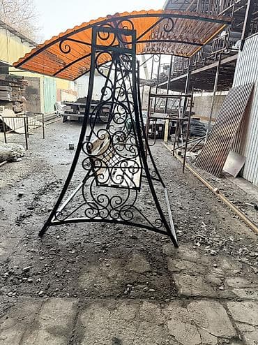 кресло стол: Садовые качели Металл, Со спинкой, С крышей — 10