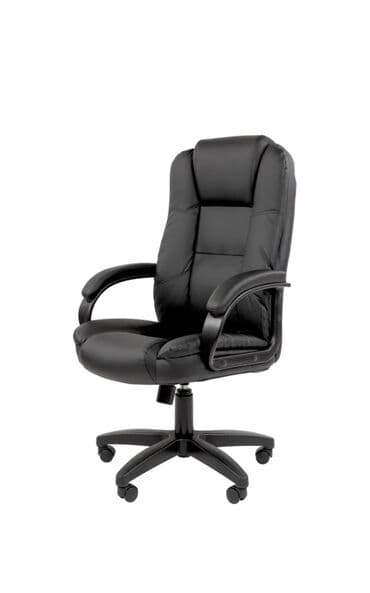 кожанное кресло: Офисное кресло, Новый, С колесиками, цвет - Черный, Экокожа, Бесплатная доставка — 1