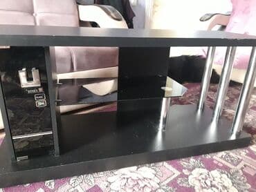 телевизор тумбочка: Тумба и подставка для телевизора, Б/у, Напольная, Самовывоз, цвет - Черный — 3