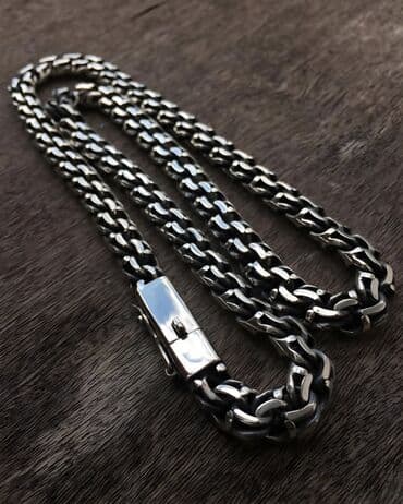 продаю золотую цепочку: Массивная серебряная цепь Бисмарк, выполненная в необычном плетении — 2