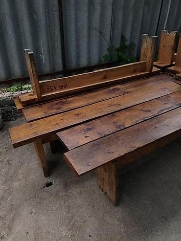 мебель из полет: 10 деревянных лавки для улицы/беседки. - Материал: массив хвойных — 1