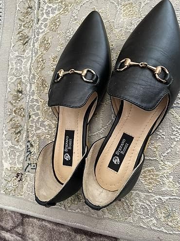 женская туфли: Лоферы-мюли женские Stefano Rossi - Цвет: чёрный - Материал верха — 1