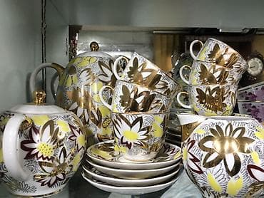 кухоный набор: Фарфоровые чайно-кофейные сервизы, классический европейский советский — 10