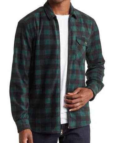 винтажные одежды: VINTAGE 1946. Куртка-рубашка на молнии из микрофлиса в клетку — 1