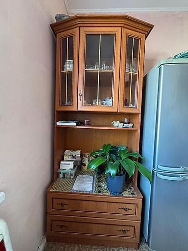 Стол жана отургуч комплекттери: Зал үчүн гарнитур, Шкаф, МДФ, түсү - Күрөң — 3