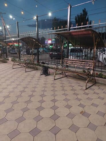 дождевик оптом: Скамейка Металл, Со спинкой, С крышей — 3