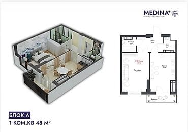 top construction: 1 комната, 48 м², Элитка, Готовая ПСО (под самоотделку) — 2