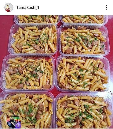 колбасный сех: Макароны с сосисками в соусе, расфасованная по порционным контейнерам — 1