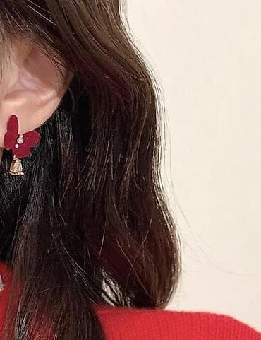 стильные бабочки: Серьги-гвоздики «Бабочка», бордовые - Дизайн: миниатюрные бабочки с — 2