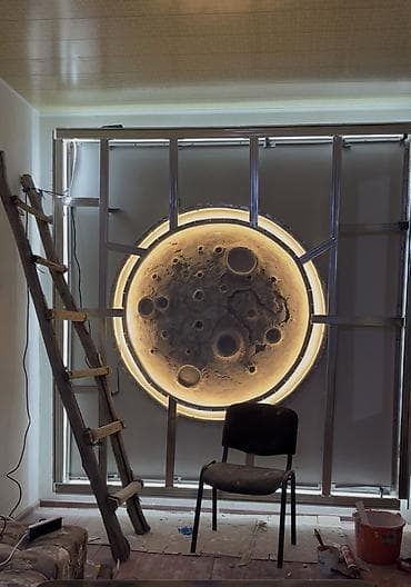 string art: Декоративная панель «Луна» для стены - Крупный круглый панно с — 5