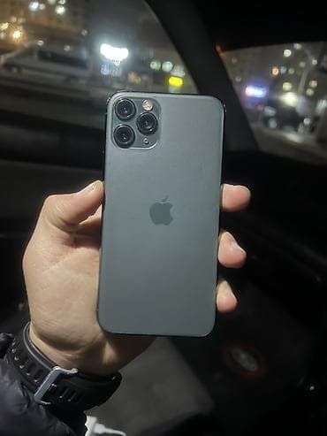 Apple iPhone: IPhone 11 Pro, Б/у, 64 ГБ, Matte Midnight Green, Чехол, 74 % — 1