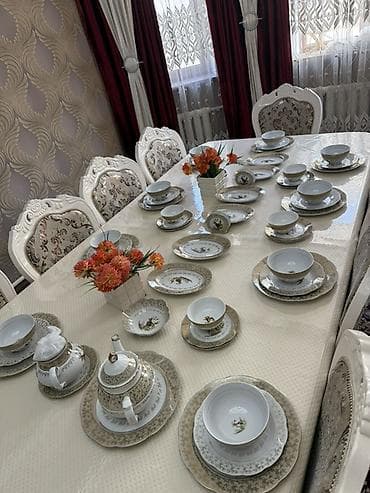 сахао: Фарфоровый столовый сервиз с золотым декором и охотничьими сюжетами - — 2