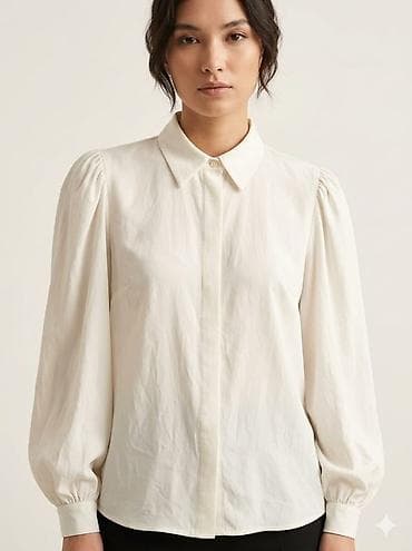 оптом кийим: Блузка, Классикалык модель, Пахта, Solid print — 2