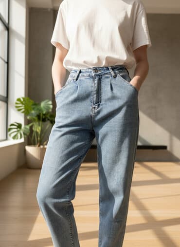 джинсы на девочку: Джинсы женские, высокая посадка Размер 26 - Фасон: свободные, слегка — 1