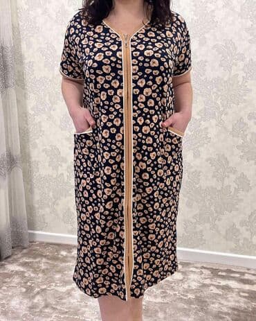 домашние халаты больших размеров: Халат, Хлопок, Турция, XS, S, M — 1