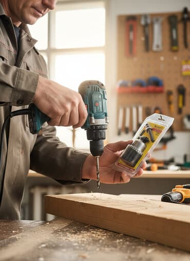 рашковые ключи: Сверлильный патрон SCROTT ключевого типа с переходником SDS-plus — 1