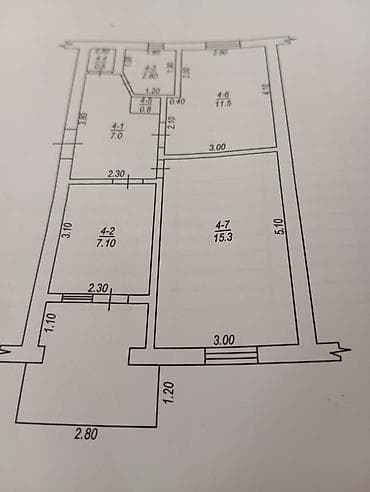 2 комнаты, 46 м², Косметический ремонт