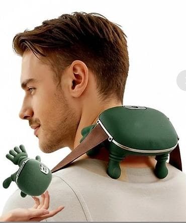 Компактный шейно-плечевой массажер в виде «черепашки». - Для шеи