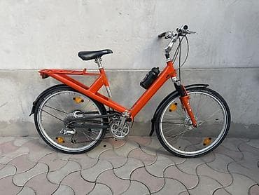 Городской/треккинговый велосипед с низкой рамой, оранжевый