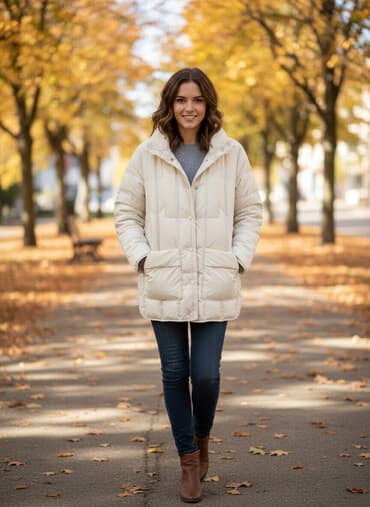 купить женский пуховик большого размера: Стёганая женская куртка-пуховик, бежевый/молочный цвет.

Размер s, m — 1