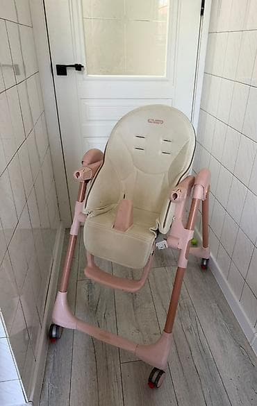 pap: Стульчик для кормления, Б/у, Peg perego, Пластик, Трансформер, цвет - Розовый, Самовывоз, Платная доставка — 2