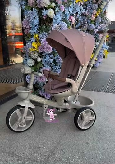 Многофункциональный детский трехколесный велосипед-коляска