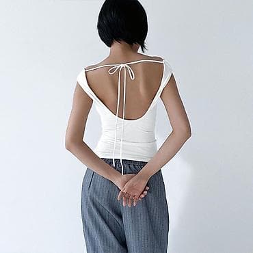 Личные вещи: Топ, Трикотаж, Китай, Открытая спина, Новый, S, M — 2