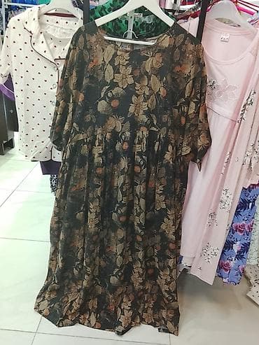 oversize: Свободное длинное платье в цветочек - Фасон: oversize/бохо, длина — 2
