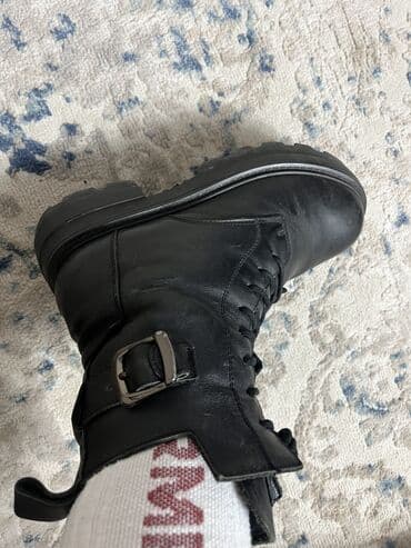 Атайын кийим: Натуралочка!! Зимние ботинки на шнуровке Кожа снаружи,мех Нат.внутри — 1