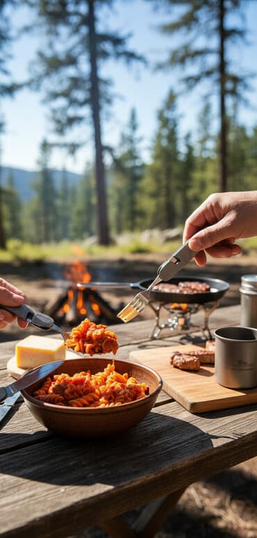кобальт посуда: Туристический складной набор столовых приборов Grand Harvest в чехле — 1