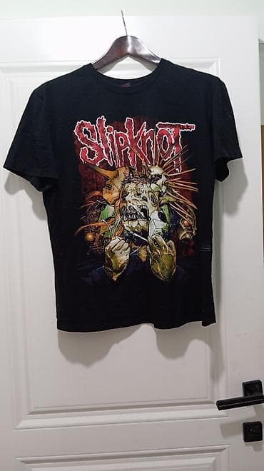 Мужская одежда: Футболка Slipknot, черная. - Принт: крупное цветное графическое — 1