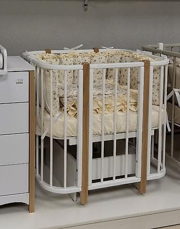 4 mom: Детская кроватка трансформер 5 в 1 с маятником в комплекте для детей — 3