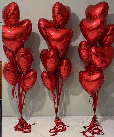 ГЕЛИЕВЫЕ ШАРИКИ БИШКЕК 🎈🎈🎈 оформление любых: Шарики сердечки на 14-февралья