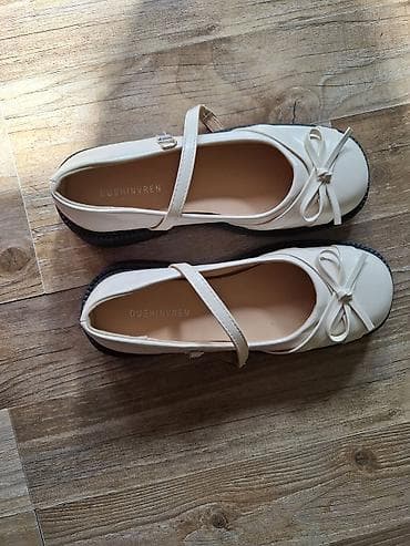 Балетки/туфли Mary Jane - Цвет: молочный (айвори) с чёрной подошвой — 2