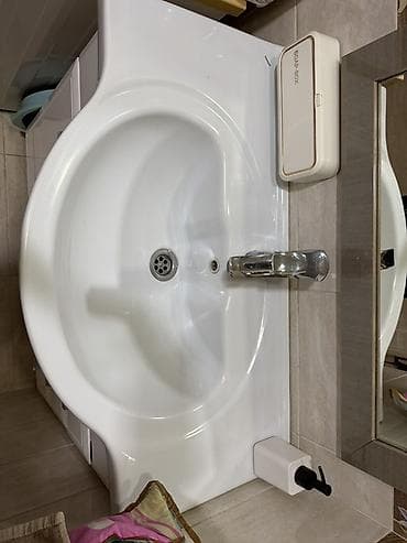 Брусчатка, тротуар плиткасы: Ванна үчүн тумба, Колдонулган, Раковина менен, МДФ, түсү - Ак — 2