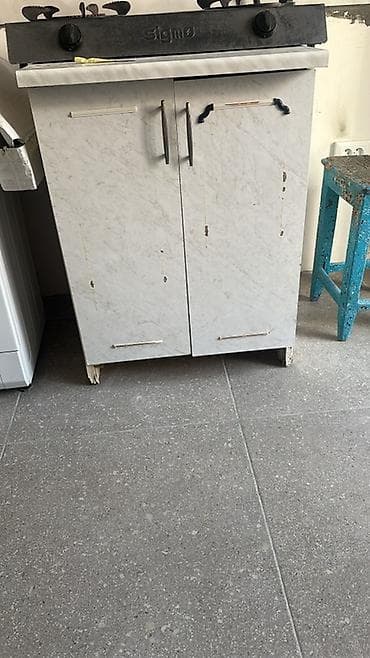 Офисная мебель: Тумба для кухни, С мойкой, Напольная, цвет - Серый — 1