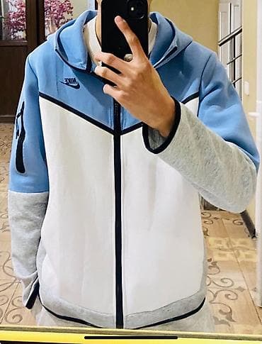 nike tech flecce: Мужская толстовка, L, Nike, Б/у, цвет - Голубой — 1