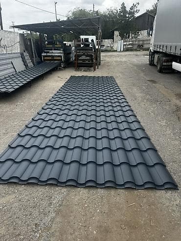 Металлочерепица (профилированные листы под черепицу), серый матовый