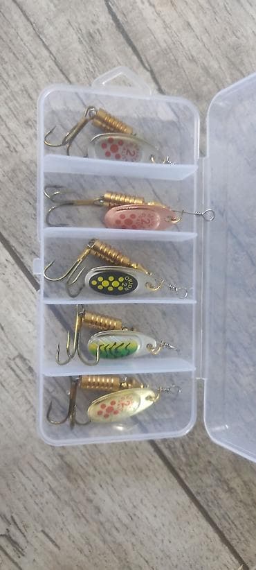 Спорт и хобби: Набор рыболовных приманок и спининг бля форели🐟 - Вращающиеся блёсны — 4