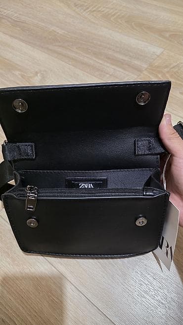 apple whatch: Сумка через плечо ZARA, черная - Формат: компактная прямоугольная — 3