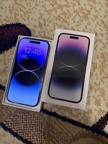 ipod 6: IPhone 14 Pro, Б/у, 256 ГБ, Deep Purple, Защитное стекло, Коробка, Чехол, 77 % — 1