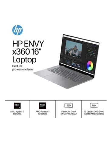 для учебы: Ультрабук, HP, 16 ГБ ОЗУ, AMD Ryzen 7, 16 ", Новый, Для работы, учебы, память SSD — 2