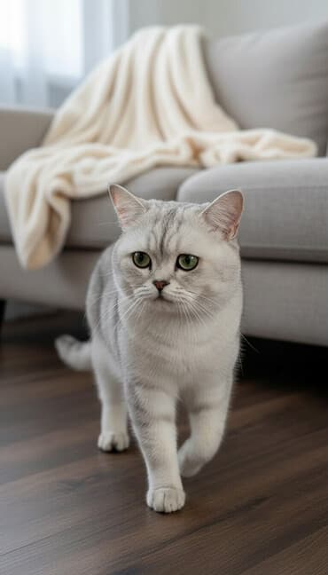 Вязка: Скотиш Страйт (Шотландская прямоухая), Мальчик, 1 год, С прививками, Серебристая шиншилла