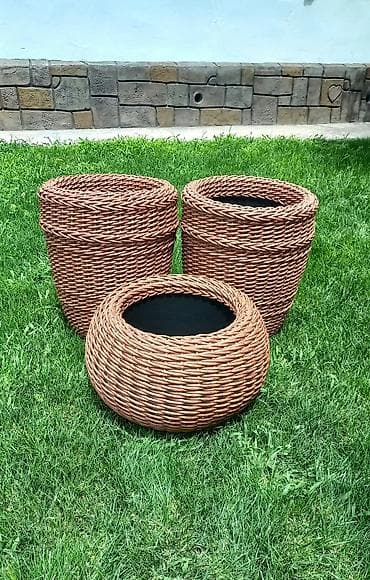 Комнатные растения: Кашпо из ротанга 🪹для комнатных и уличных растений 🌿Материал — 6