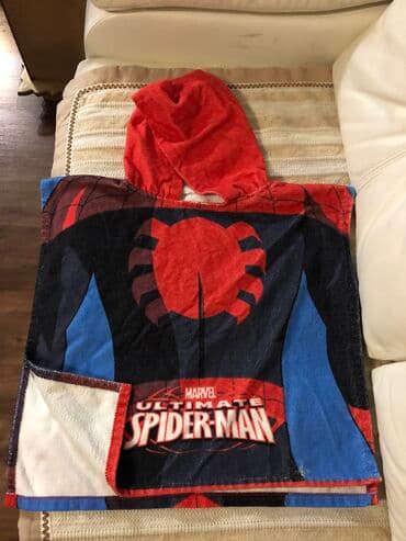 детская футболка с человеком пауком: Полотенце- пончо (накидка с капюшоном). Идеально на пляж и в — 1