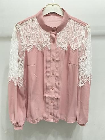 блузка дешево: Блузка, Классическая модель, Шифон, Однотонный — 5