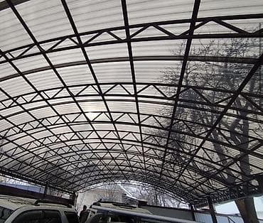 металические гаражи: Навес, Арочный, Металл, Профнастил, Установка — 2