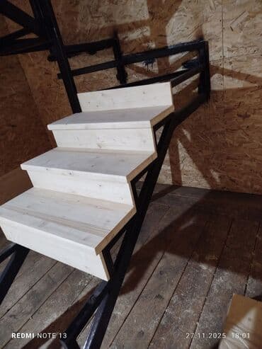 железный: Металлическая лестница Для дома, Форма лестницы: Много-маршевая — 9