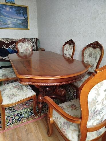 Кресла: Элитный обеденный стол в классическом стиле. - Материал: массив — 5